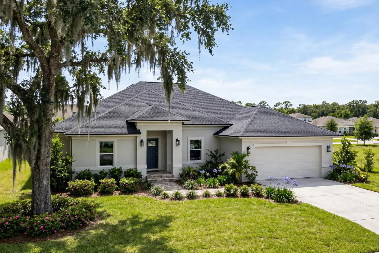 Roofer working on a residential roof in Orange Park