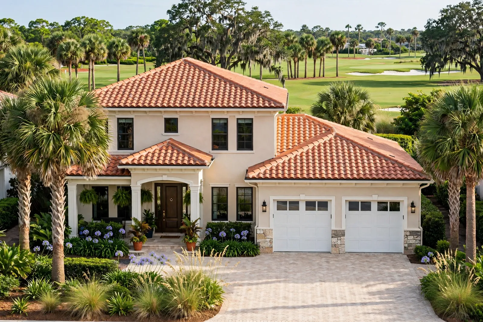 Flat commercial roof with HVAC units at a property in Ponte Vedra Beach, Florida